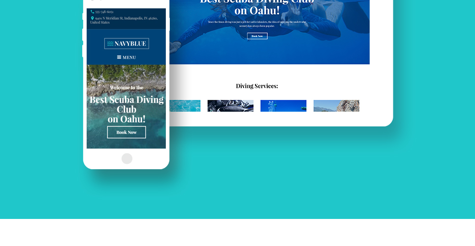 scuba diving club отзывчивая тема wordpress