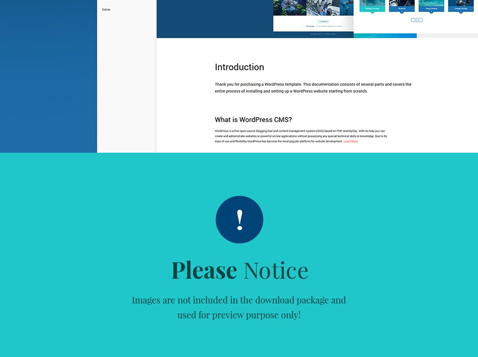 scuba diving club отзывчивая тема wordpress