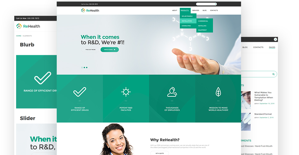 medical & drug store wordpress тема