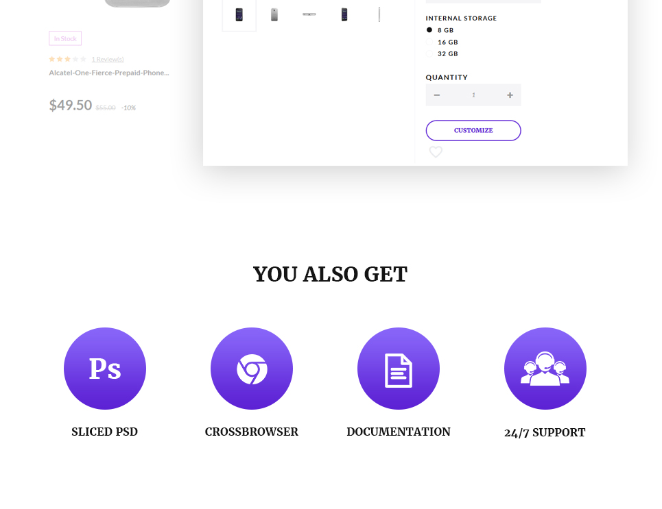 мобильные телефоны и аксессуары prestashop тема