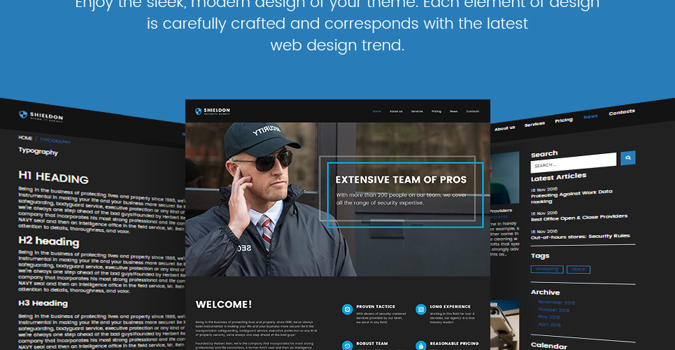 Агентство безопасности отзывчивая тема wordpress