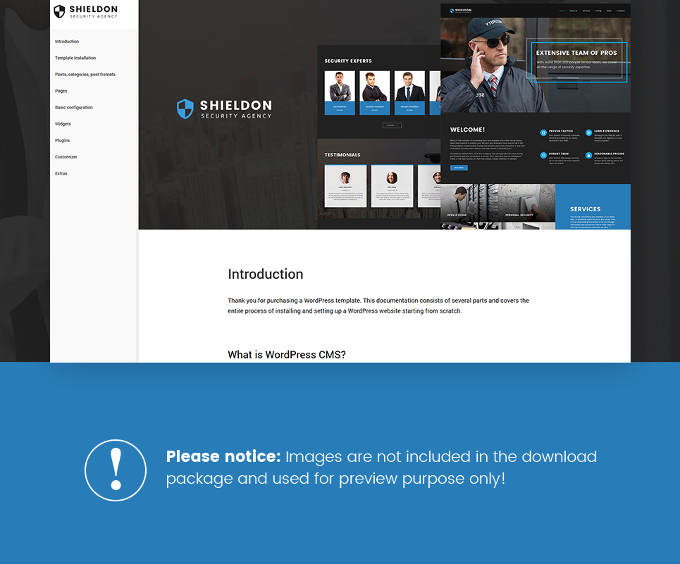 Агентство безопасности отзывчивая тема wordpress
