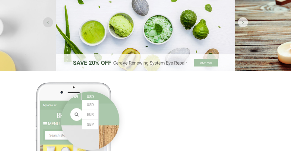 магазин косметики shopify тема