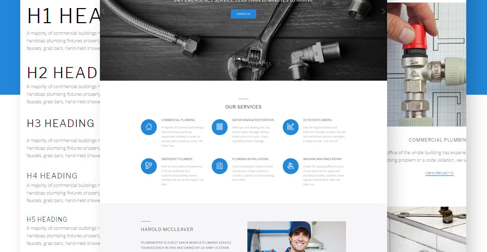 сантехник и ремонтные услуги wordpress тема