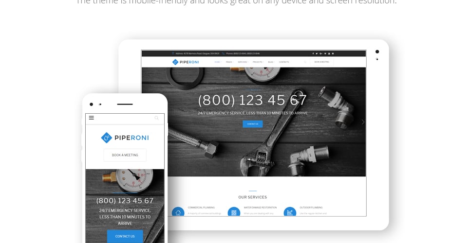 сантехник и ремонтные услуги wordpress тема