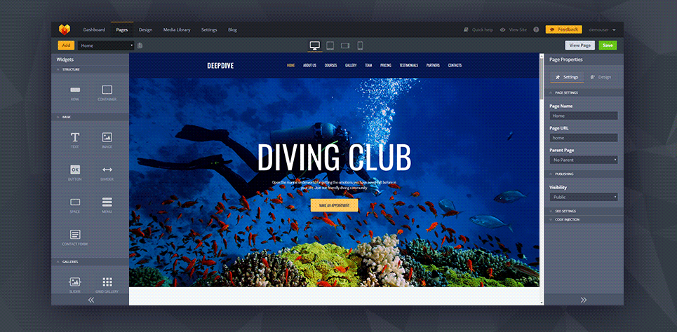 sports &amp; outdoors &amp; diving moto cms 3 шаблон