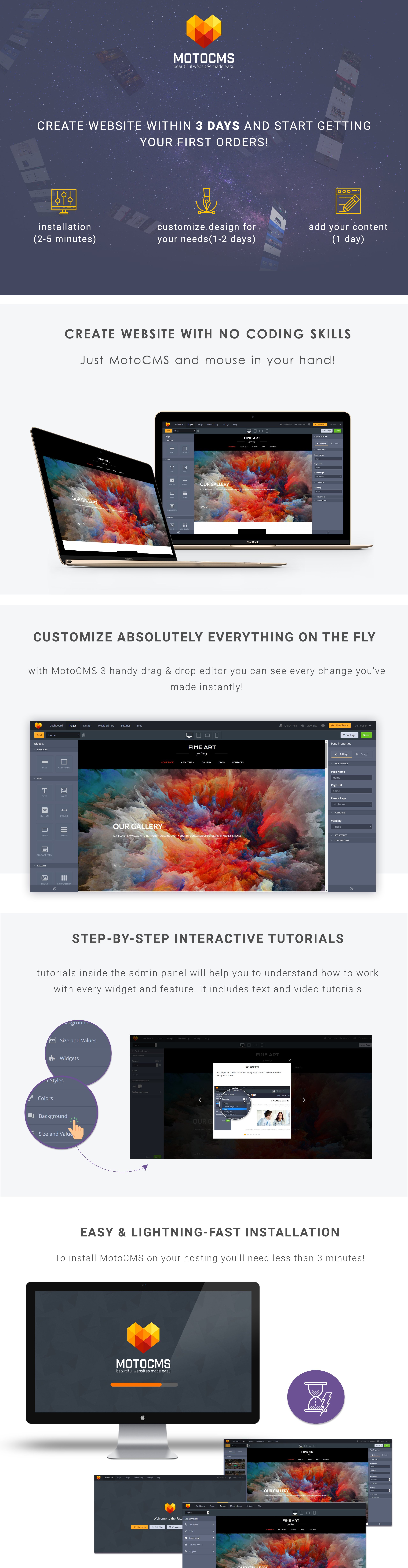 шаблон art gallery moto cms 3
