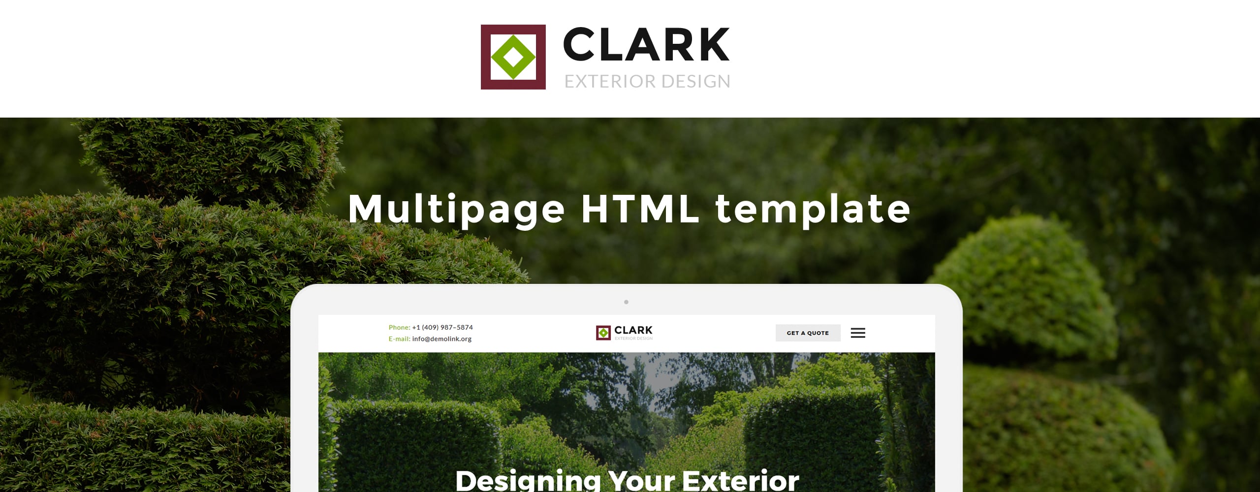 адаптивный шаблон сайта clark exterior design