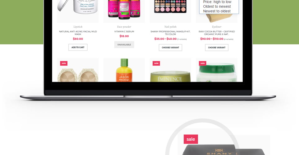 магазин косметики отзывчивая тема shopify