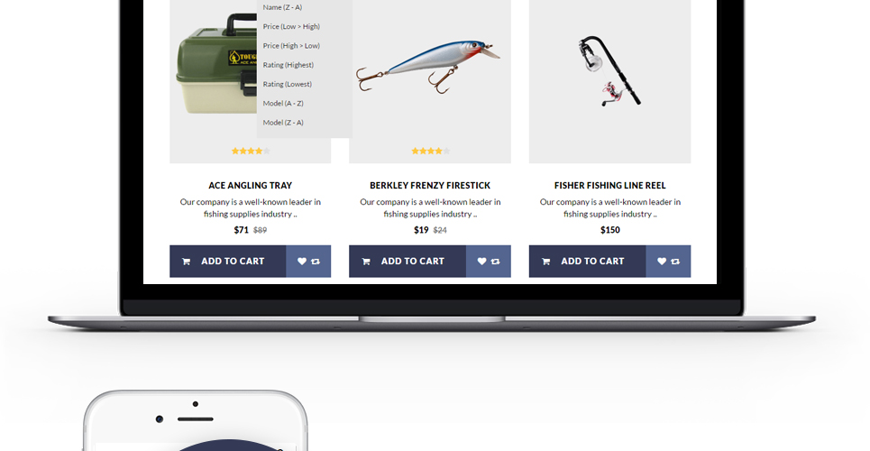 рыбалка отзывчивый шаблон opencart