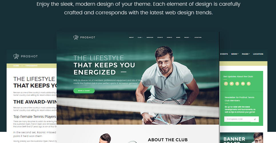 теннисный клуб отзывчивая тема wordpress