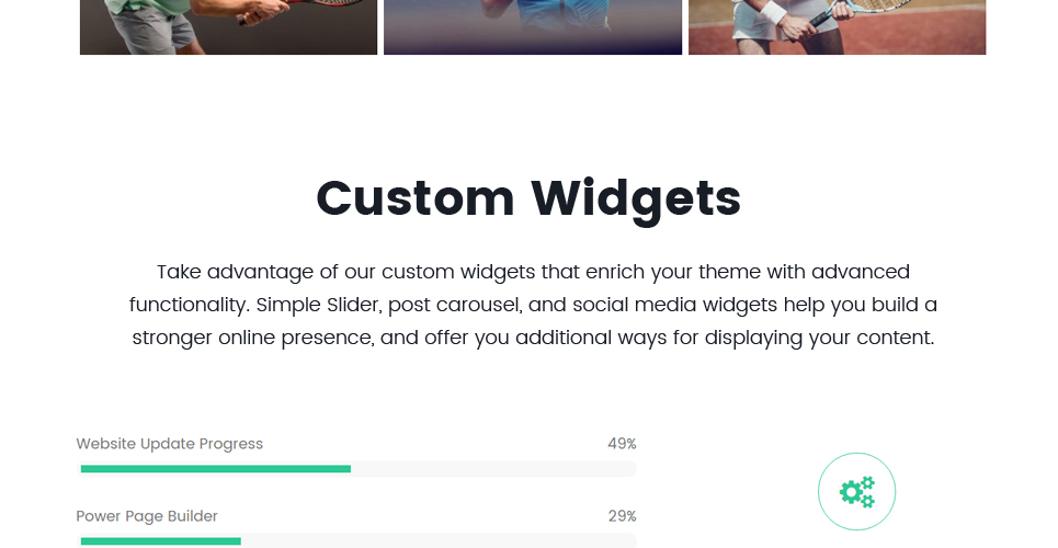 теннисный клуб отзывчивая тема wordpress