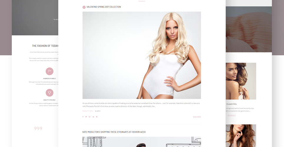 fashion Modeling agency wordpress тема