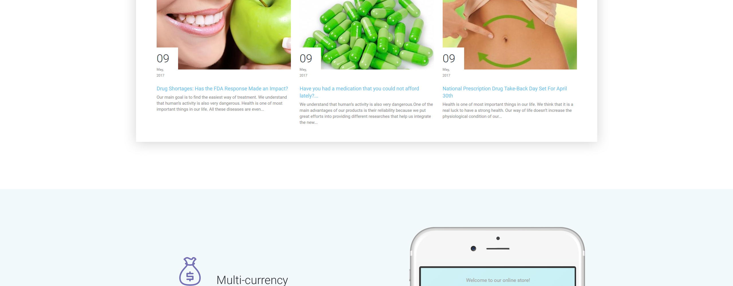 аптека shopify тема