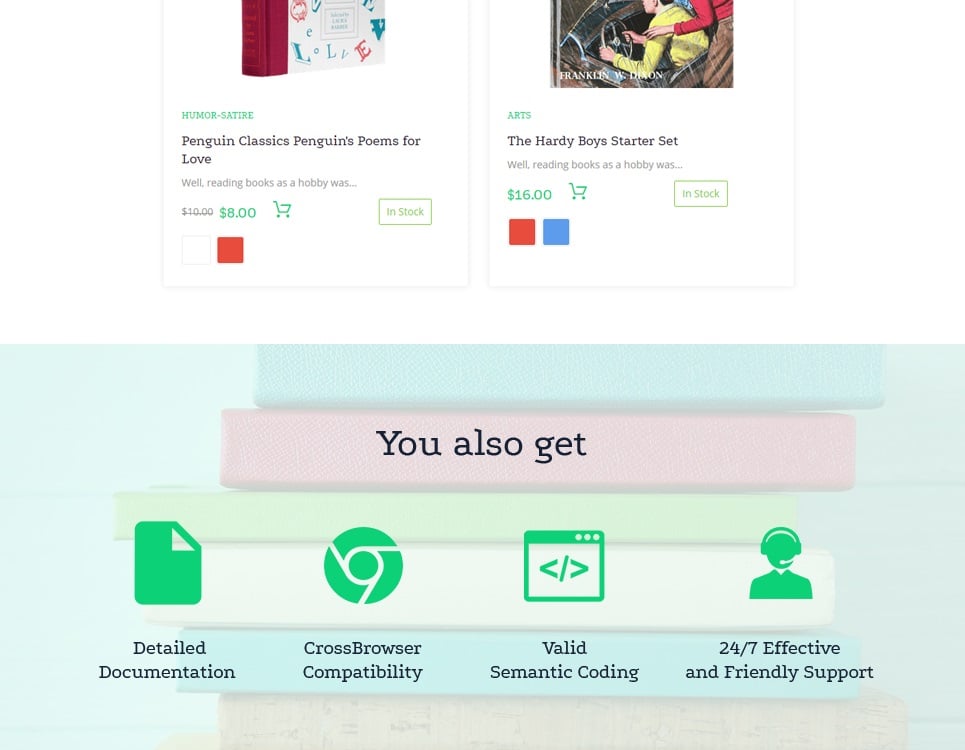 книжный магазин prestashop тема