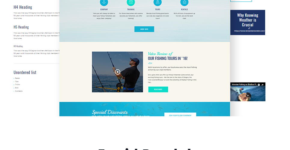 рыболовный клуб отзывчивая тема wordpress