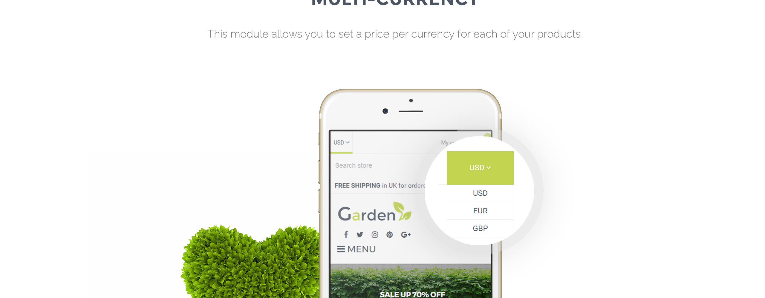 дизайн сада отзывчивая тема shopify
