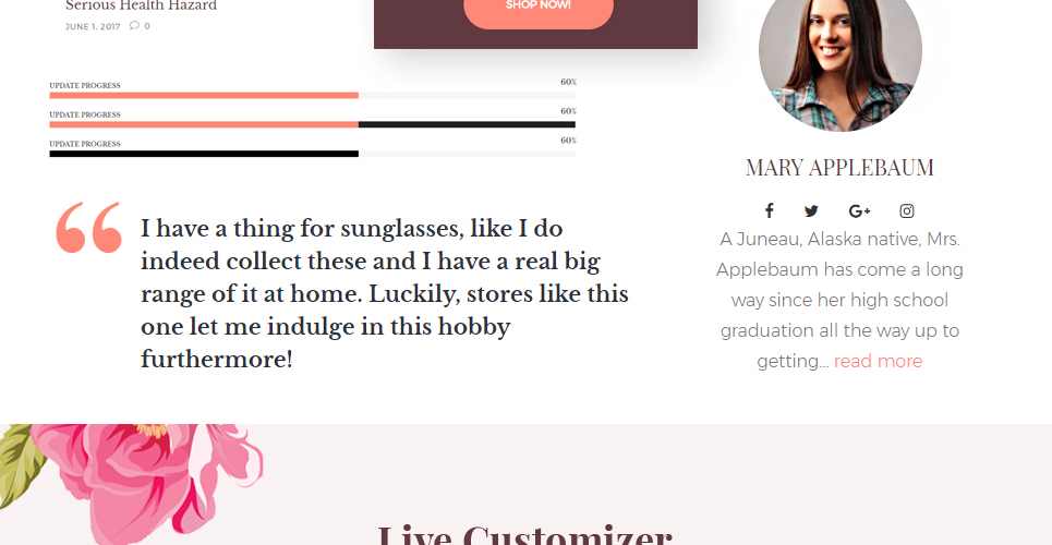 цветочный магазин woocommerce тема