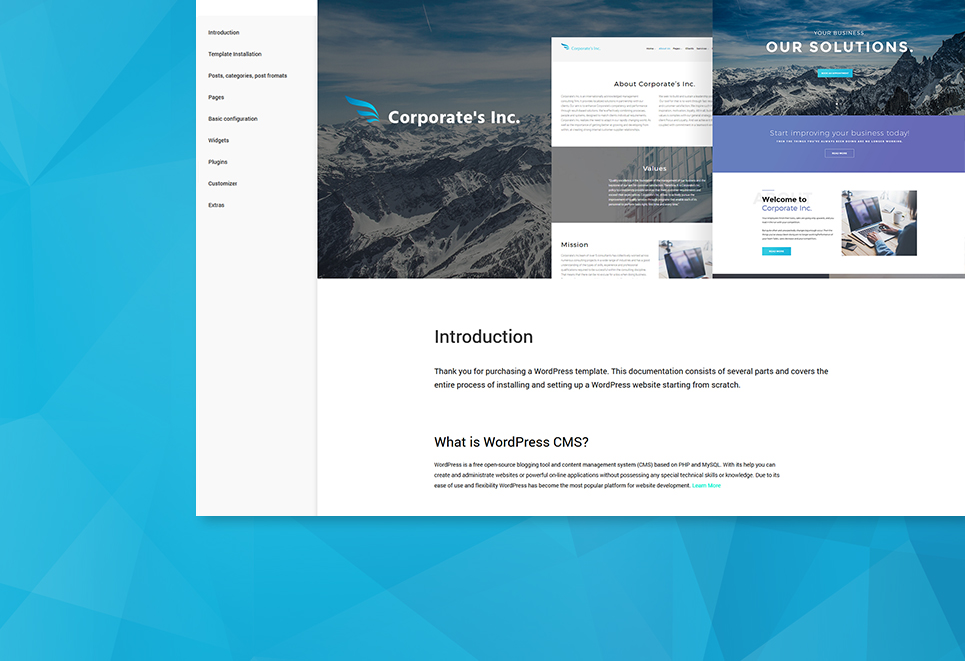 корпоративная тема wordpress inc