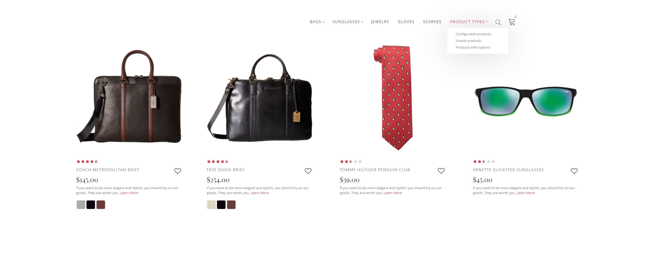 аксессуары тема magento
