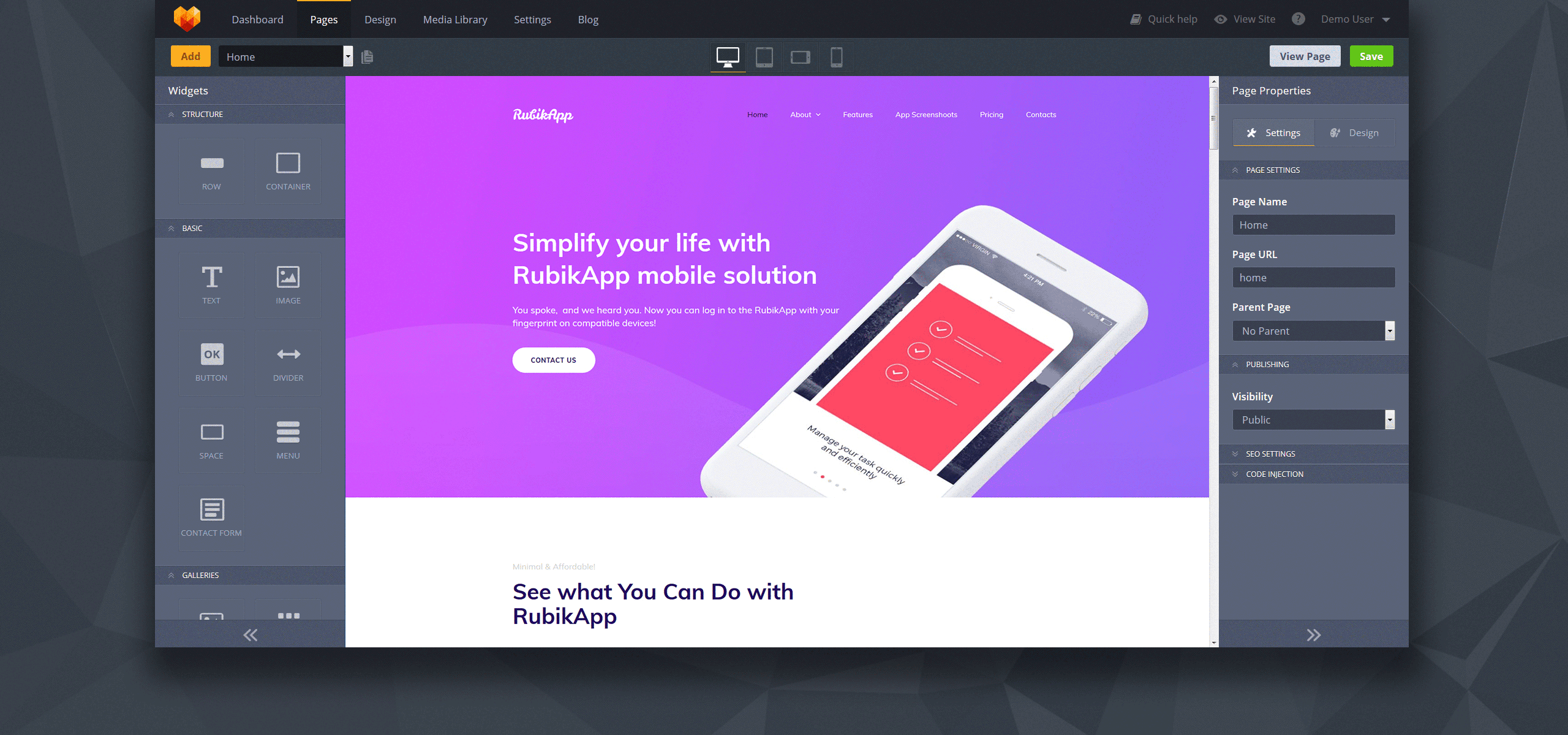 мобильное приложение премиум moto cms 3 шаблон