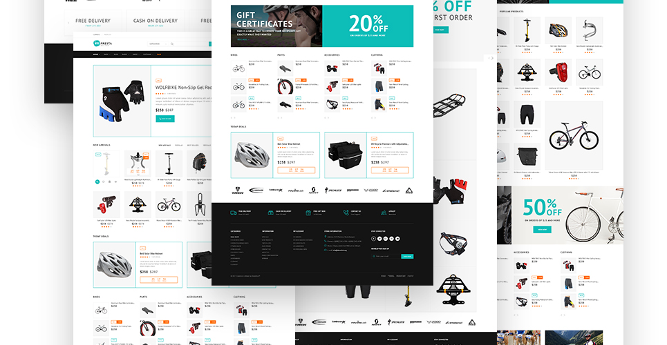 велосипедный магазин prestashop тема