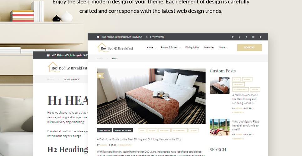 небольшой отель wordpress тема
