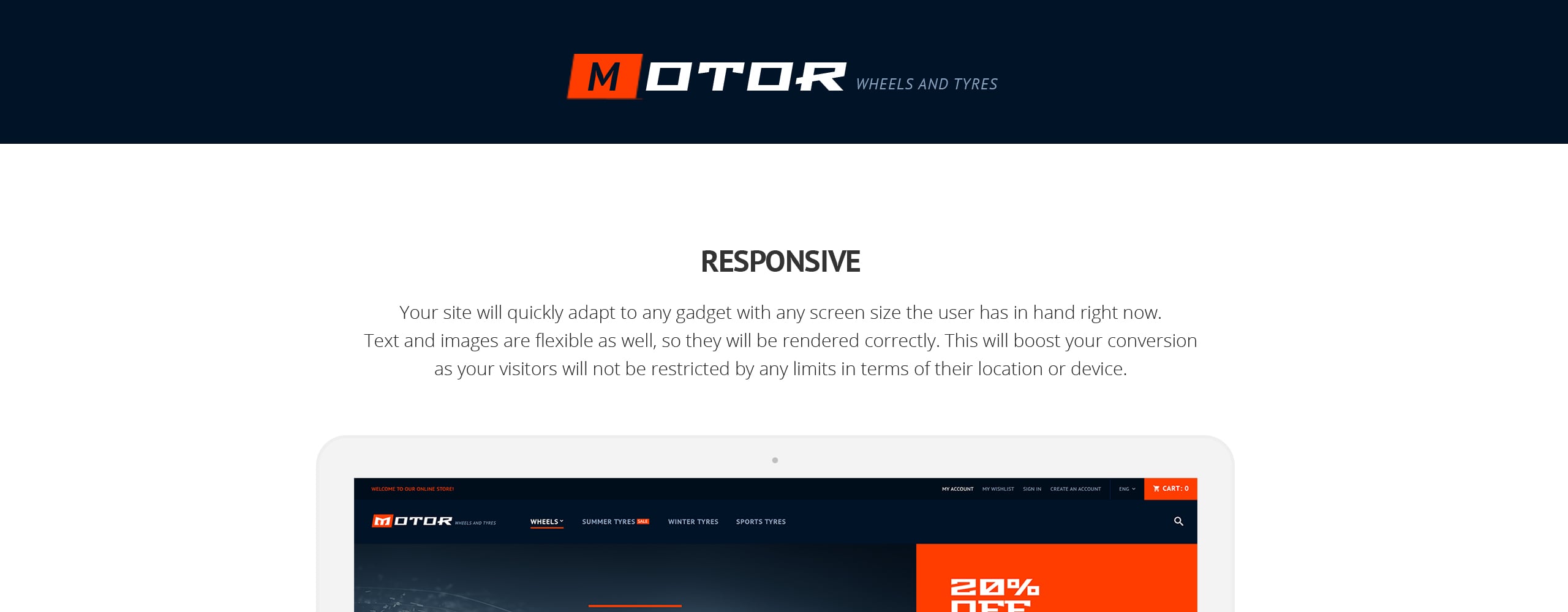 адаптивный шаблон opencart wheels &amp; tires responsive