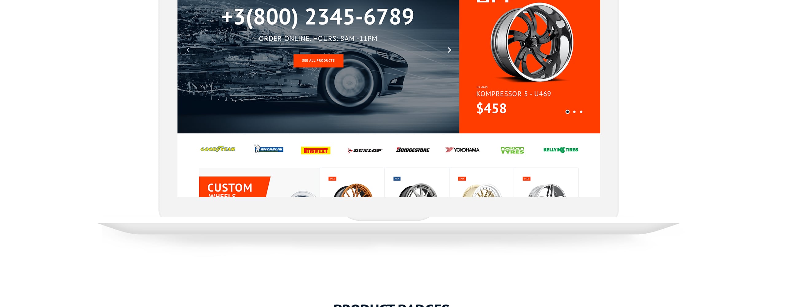 адаптивный шаблон opencart wheels &amp; tires responsive