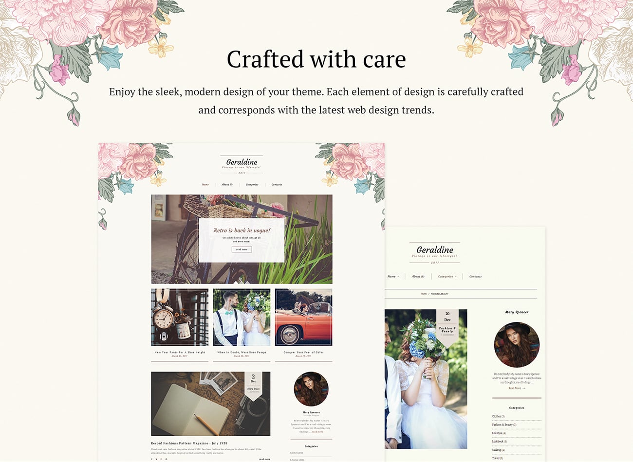 vintage &amp; retro blog wordpress тема