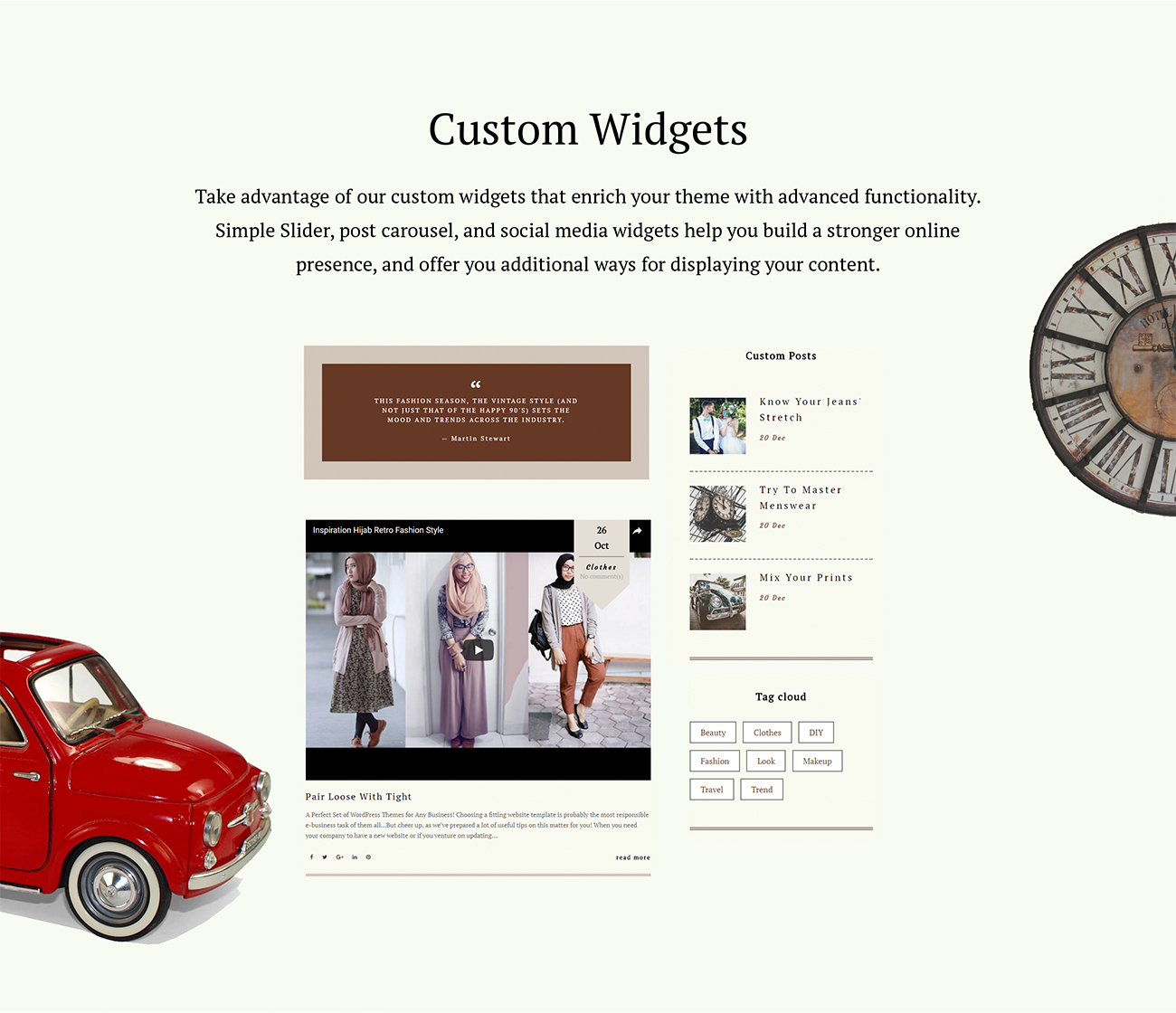 vintage &amp; retro blog wordpress тема