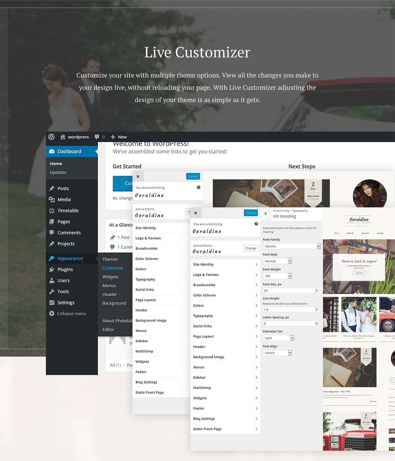 vintage &amp; retro blog wordpress тема