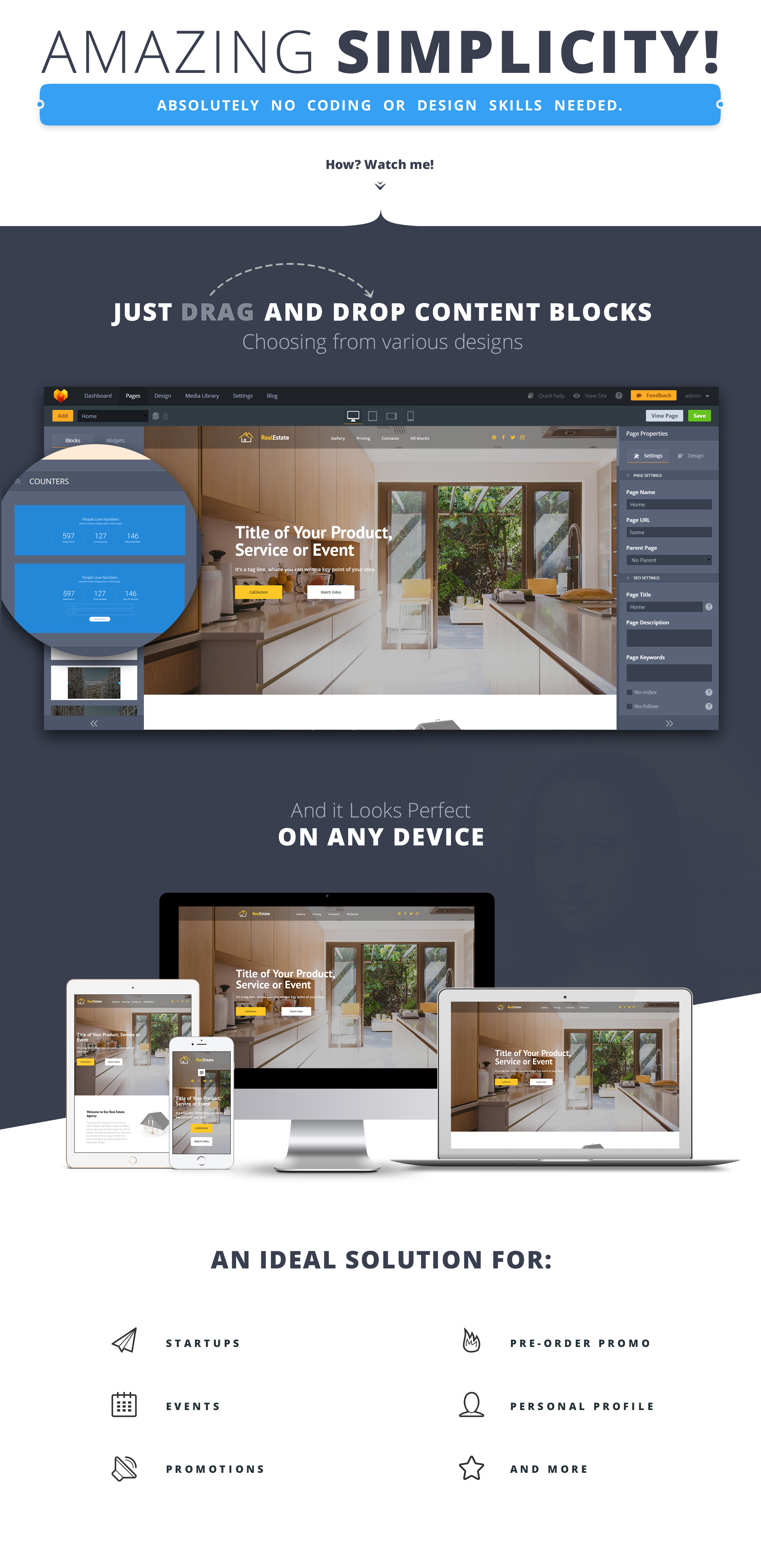 шаблон целевой страницы realestate motocms 3