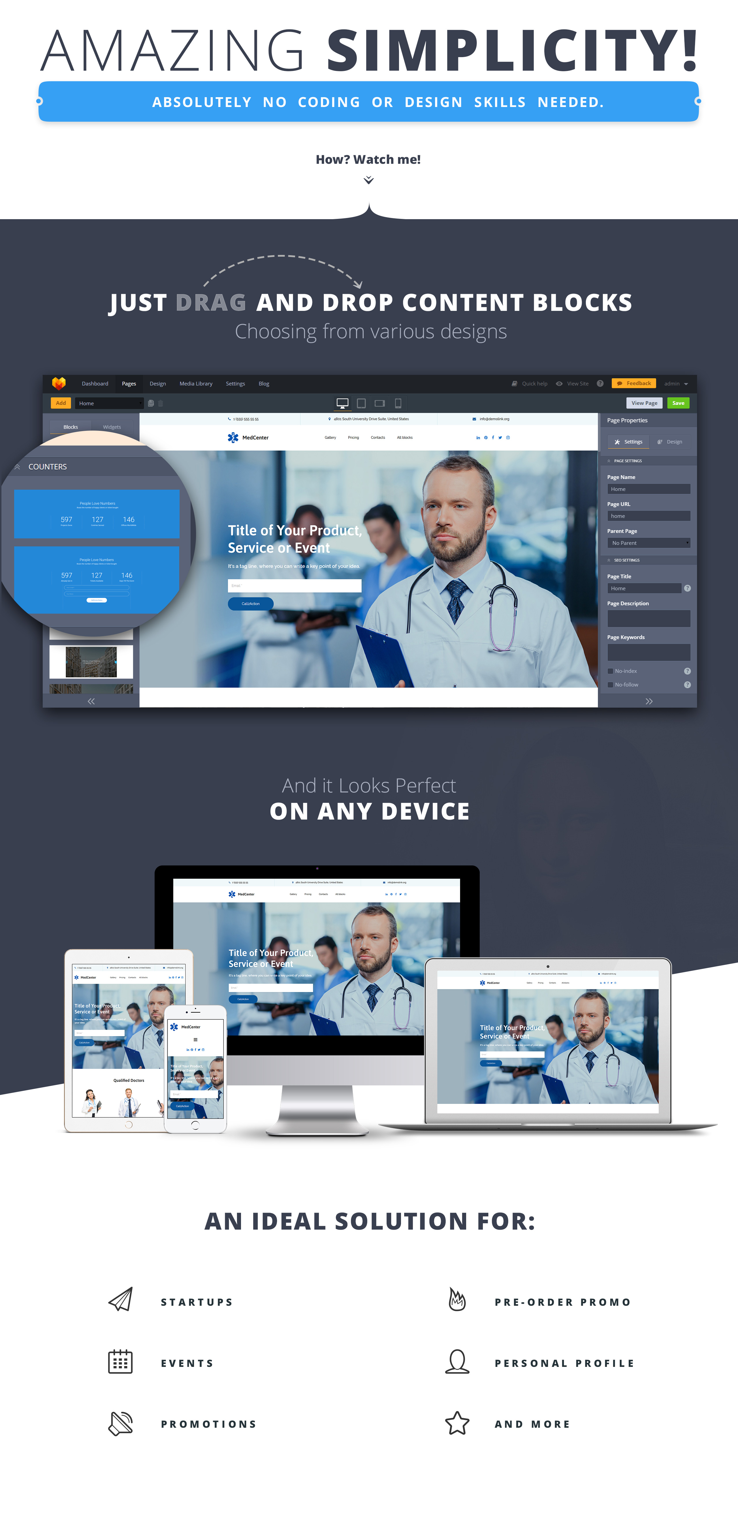 шаблон целевой страницы medcenter motocms 3