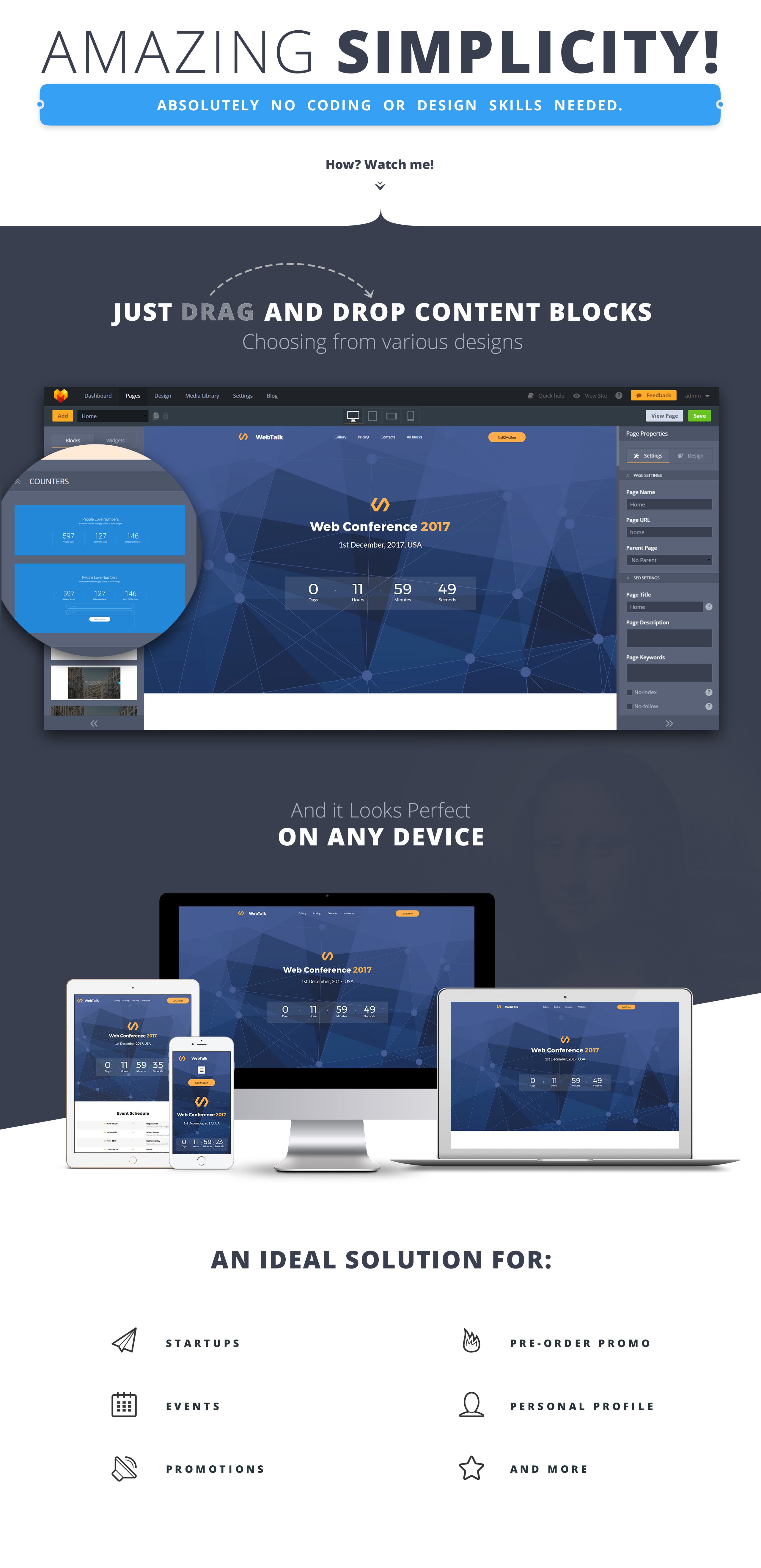 шаблон целевой страницы конференции motocms 3