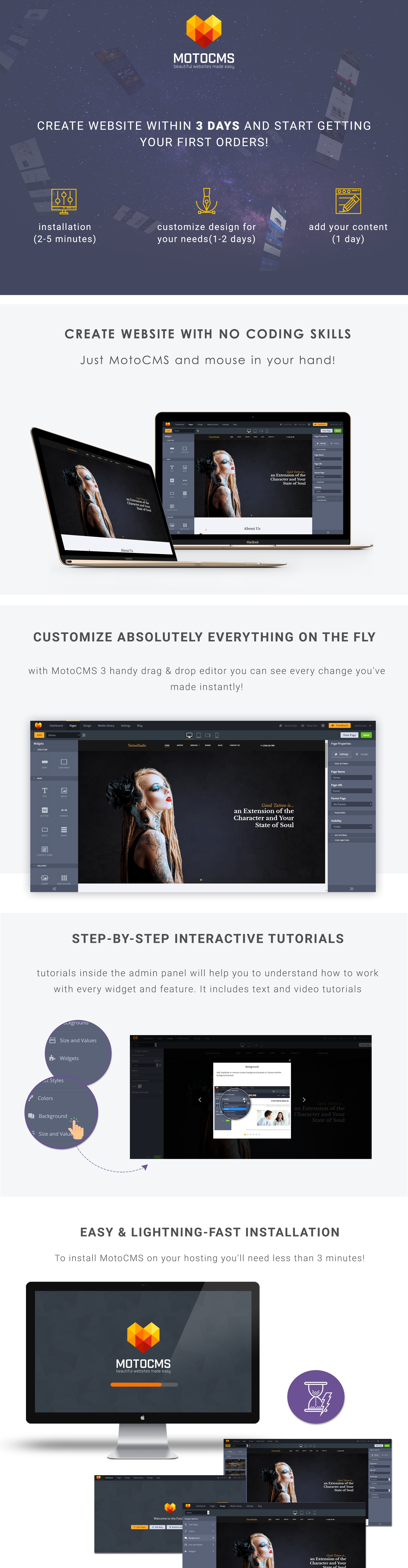 шаблон artist studio moto cms 3
