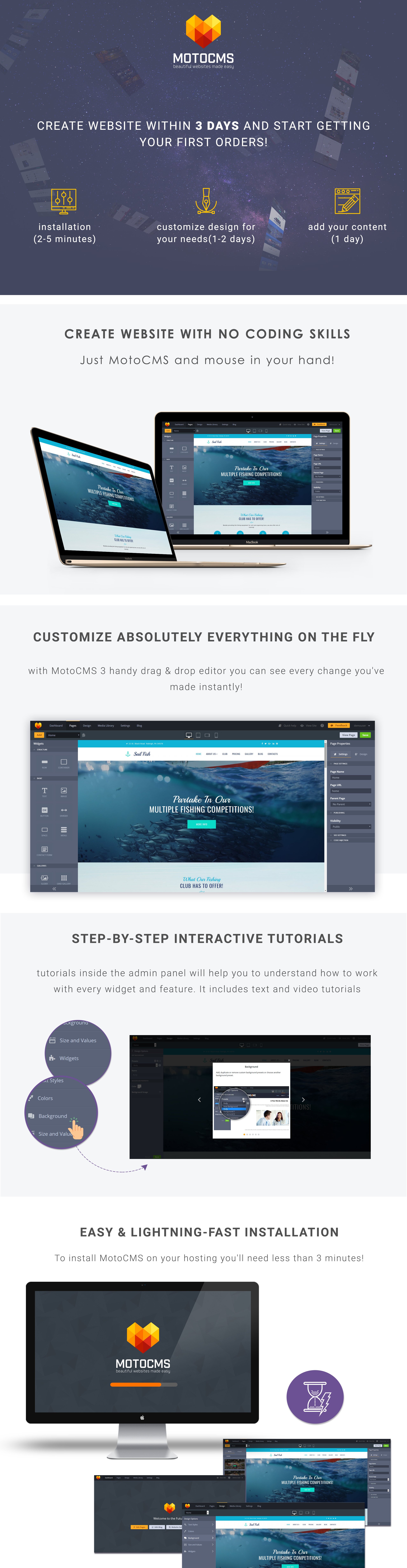 шаблон fishing moto cms 3