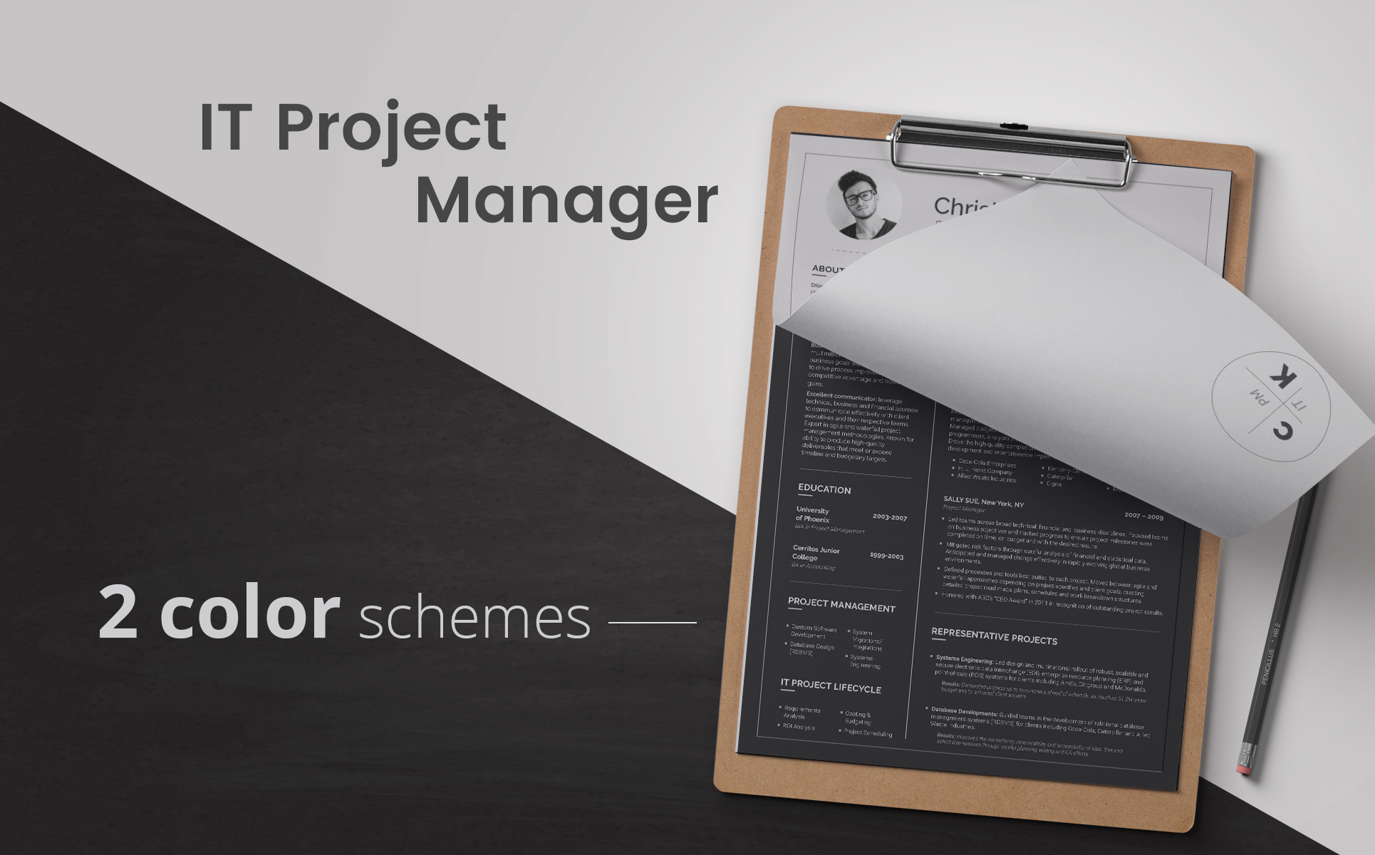 Download Резюме "Пример резюме начальника отдела" / Christian King - Project Manager Resume Template - Резюме на тему графика 