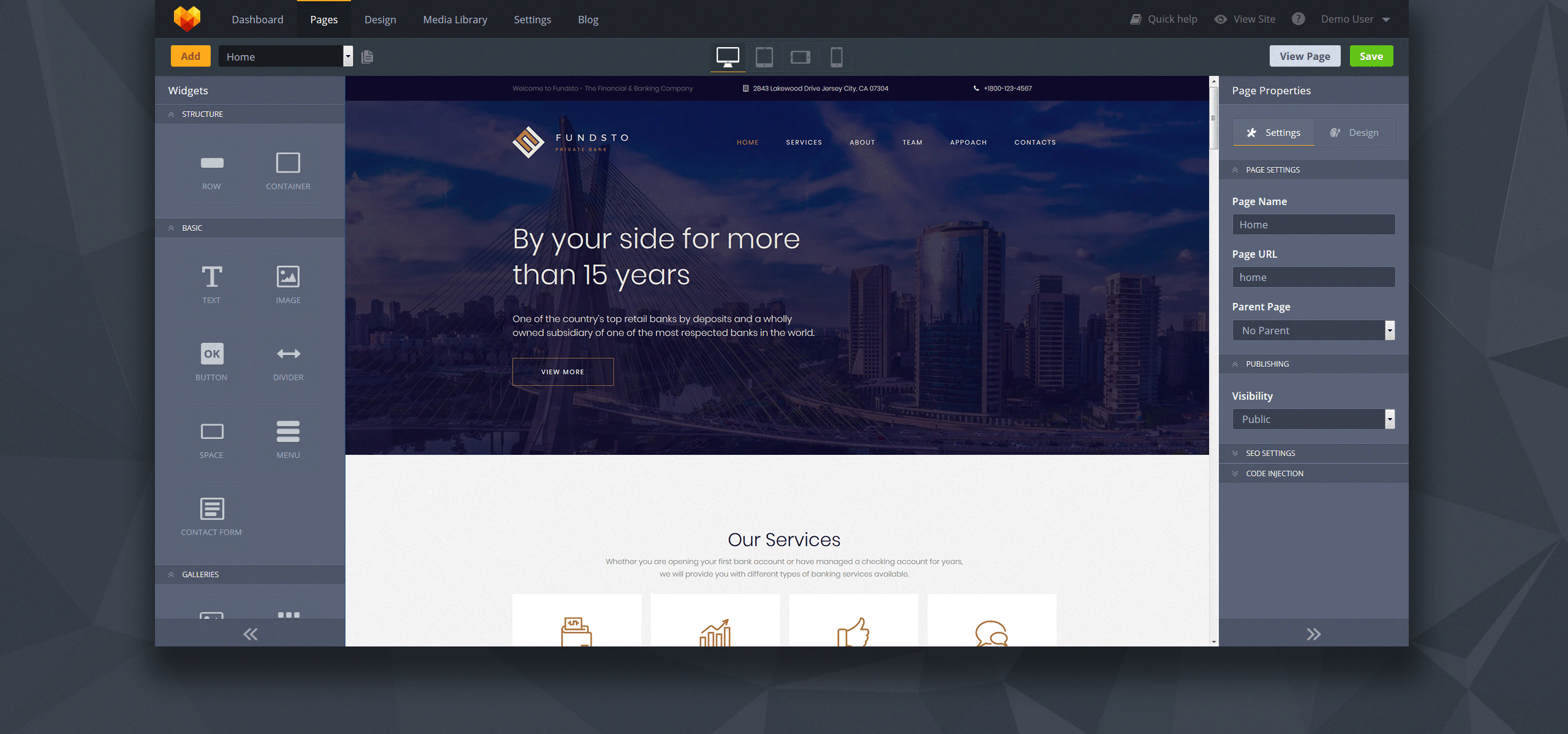 шаблон fundsto premium moto cms 3