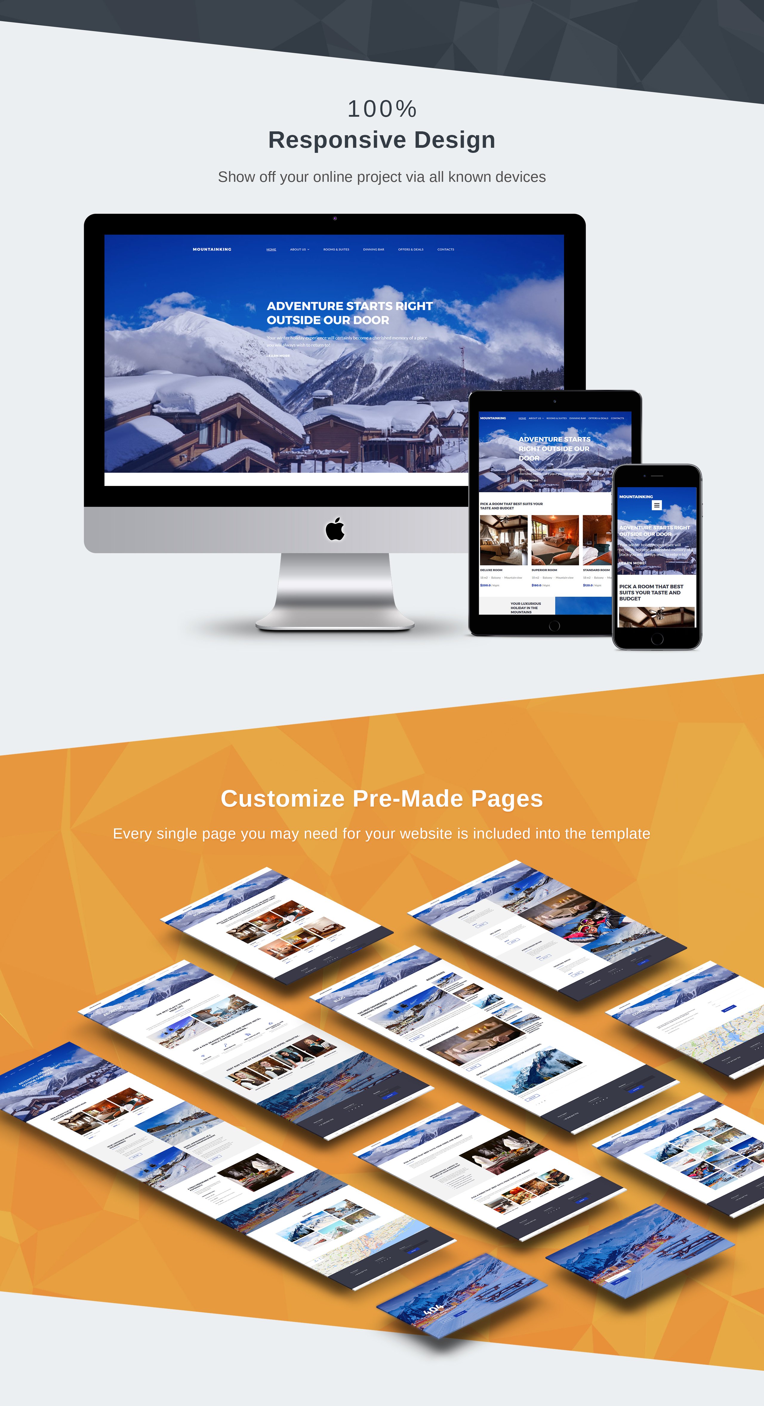 шаблон mountain hotel premium moto cms 3