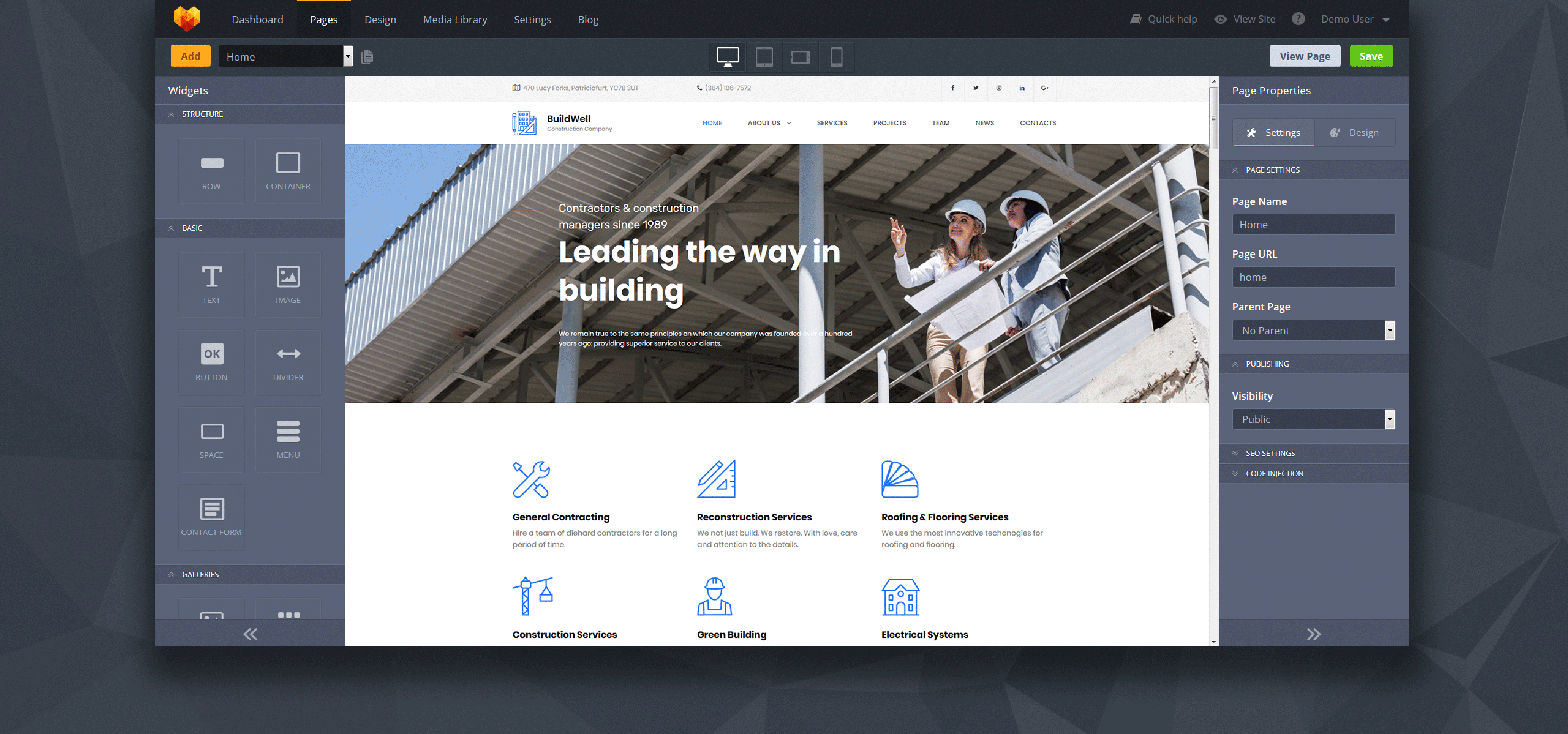 строительная компания premium moto cms 3 шаблон