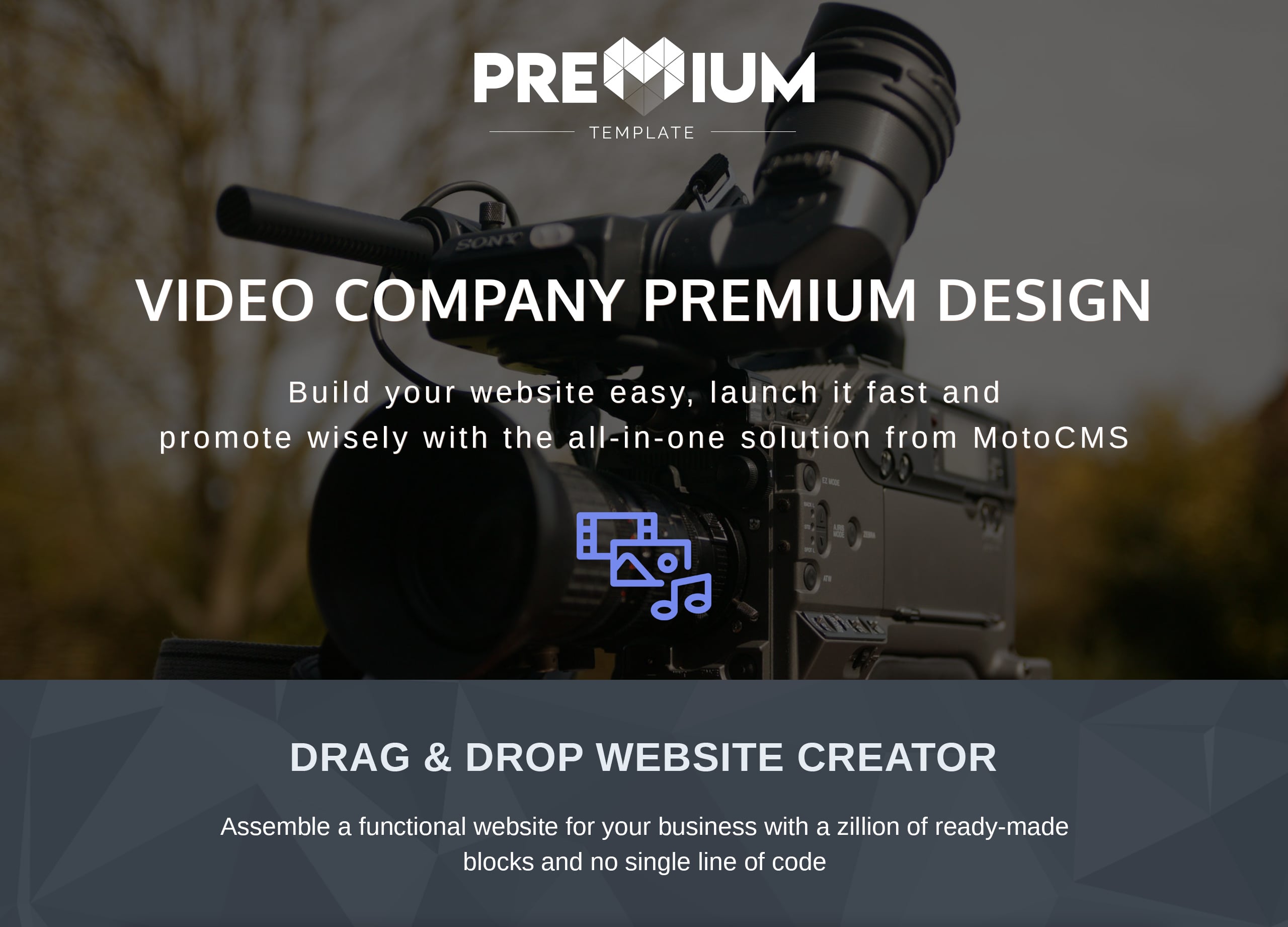 шаблон video production studio premium moto cms 3