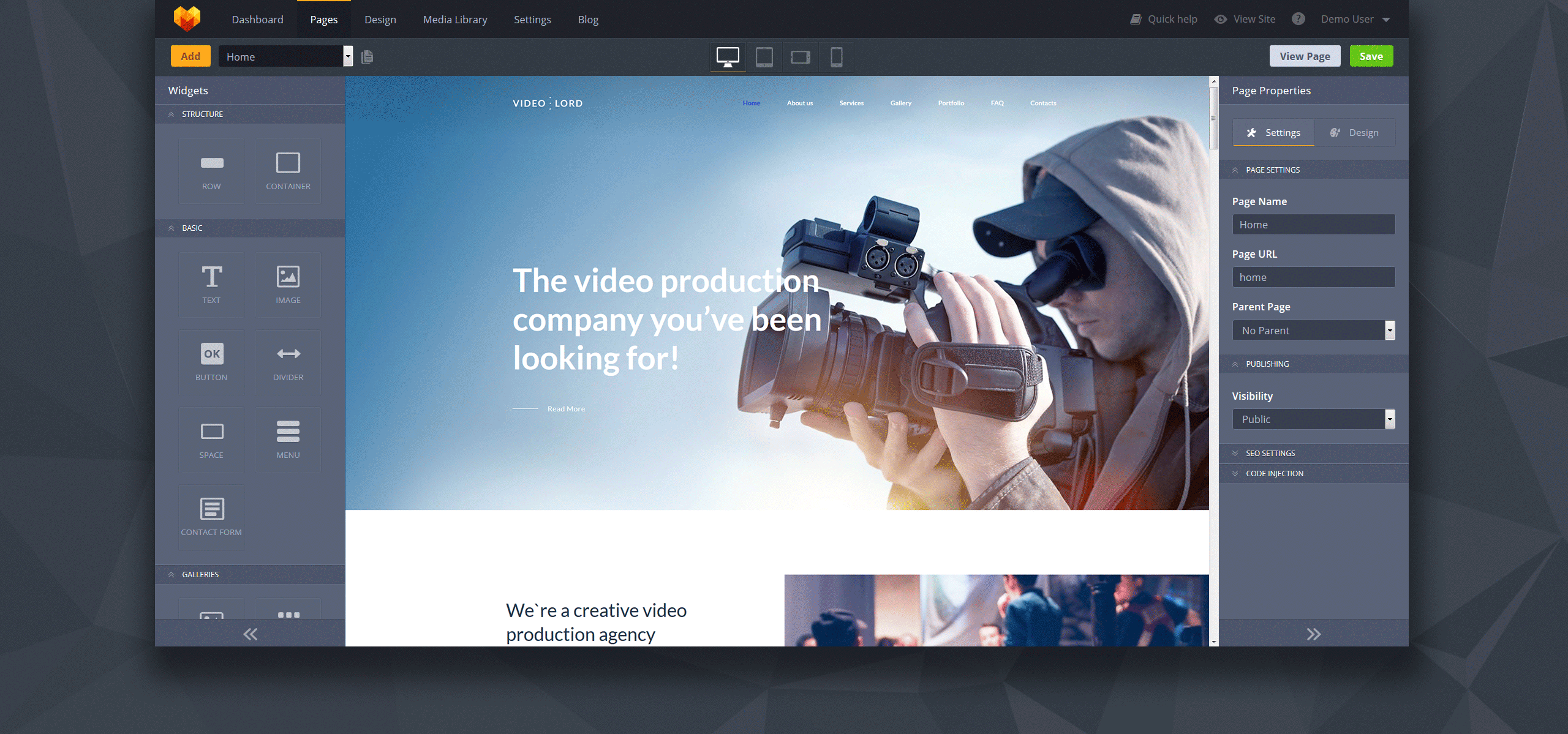 шаблон video production studio premium moto cms 3