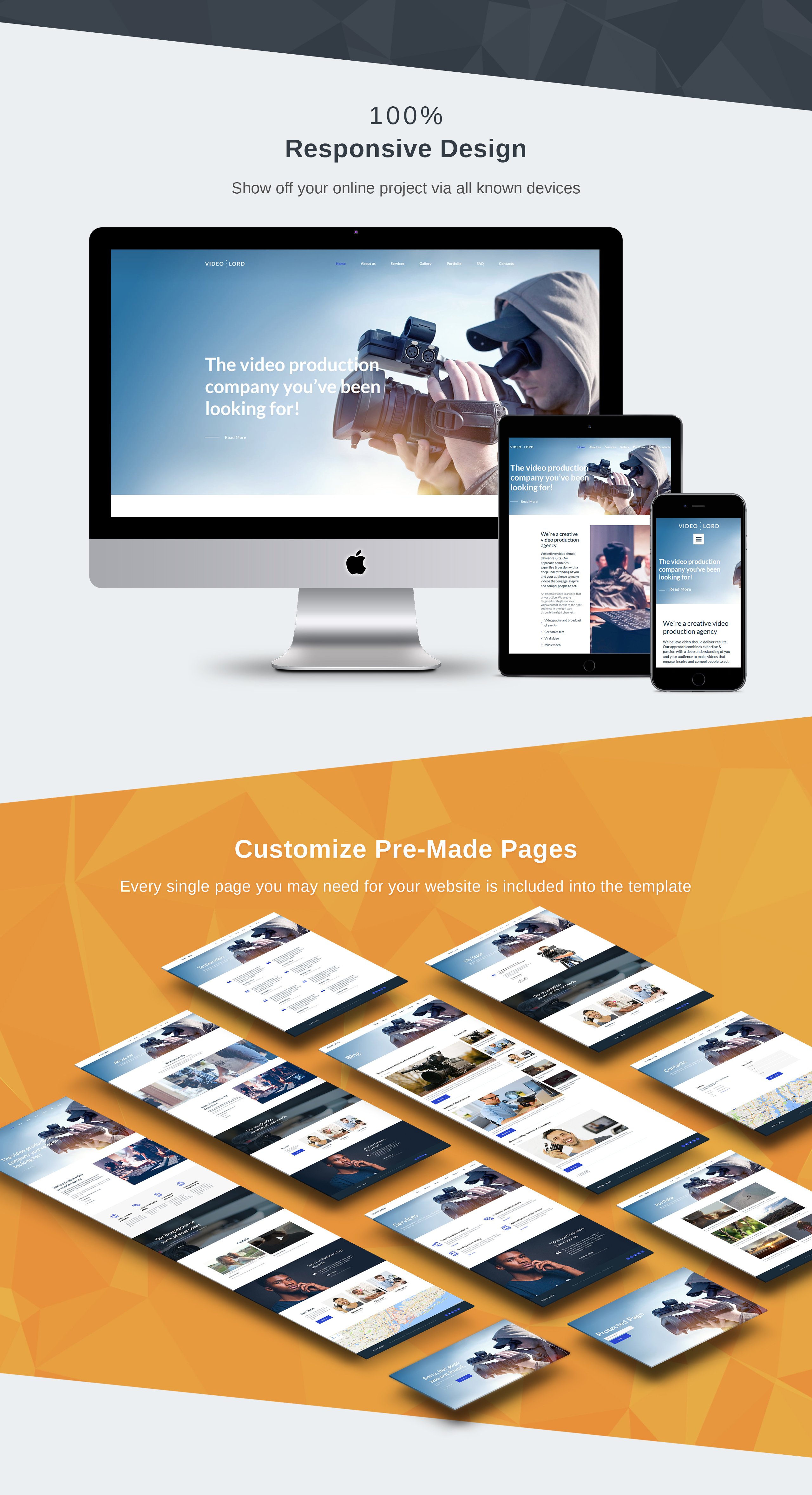 шаблон video production studio premium moto cms 3