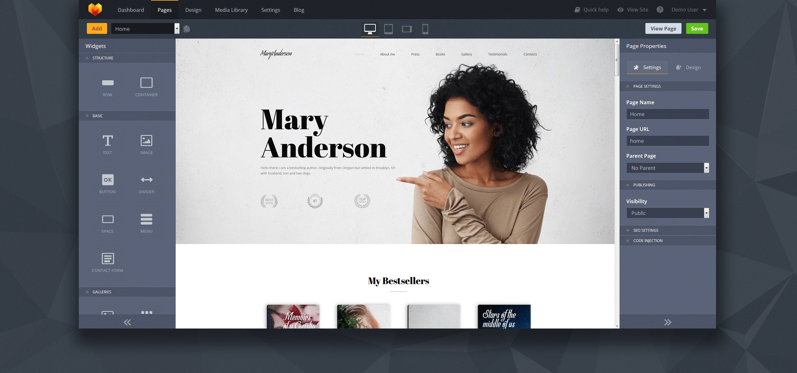 шаблон book writer premium moto cms 3