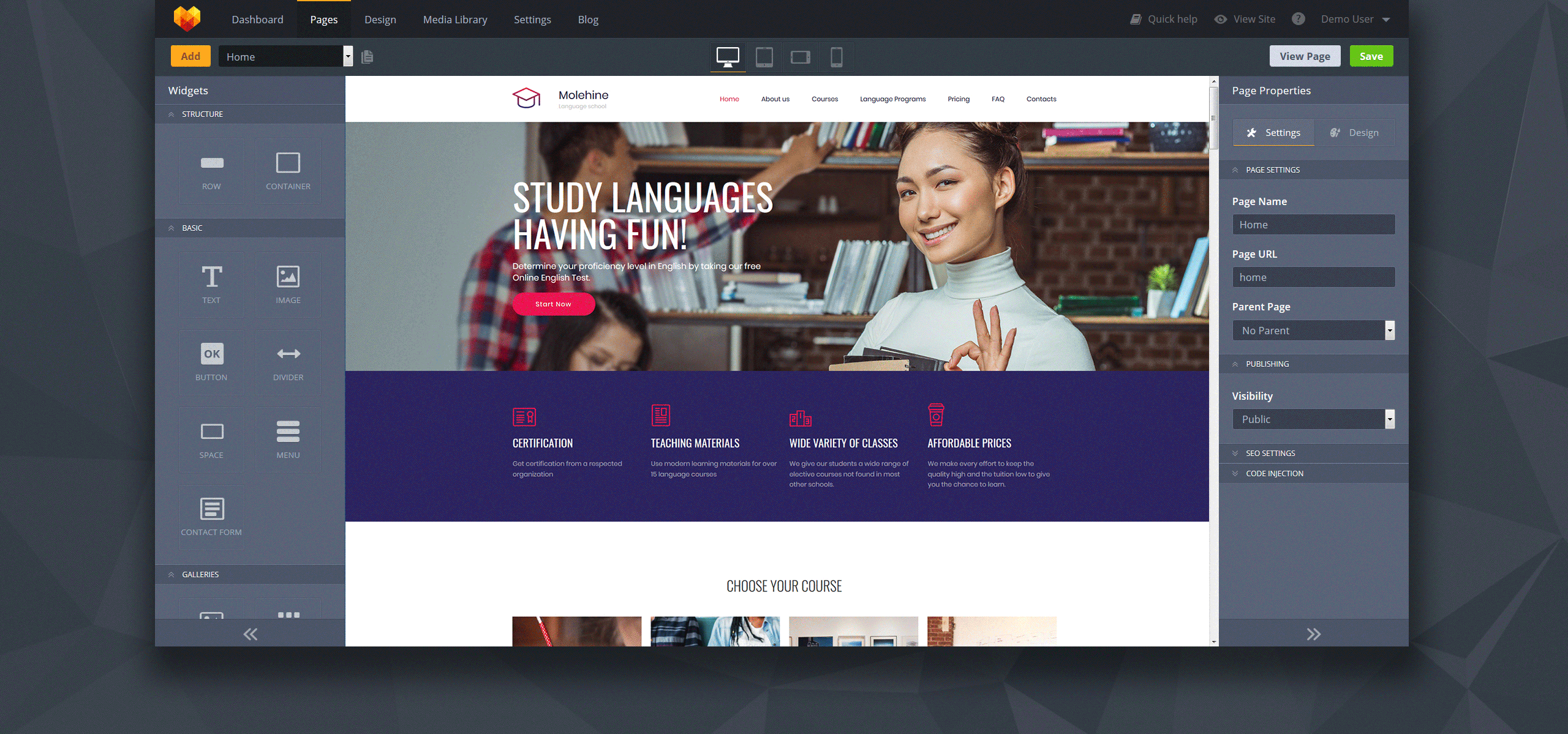 языковая школа премиум moto cms 3 шаблон