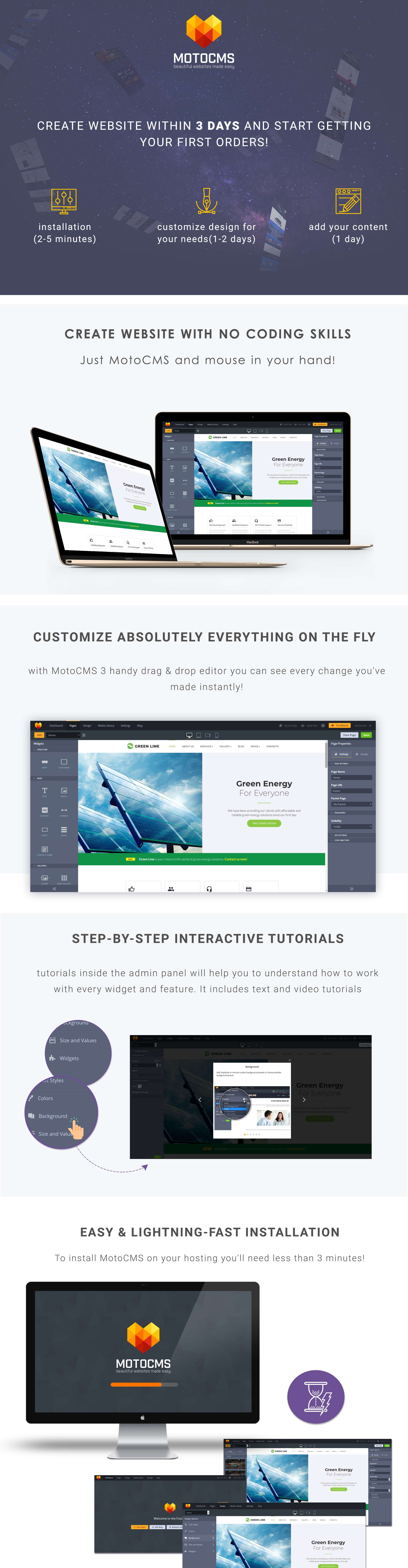 шаблон solar energy company moto cms 3