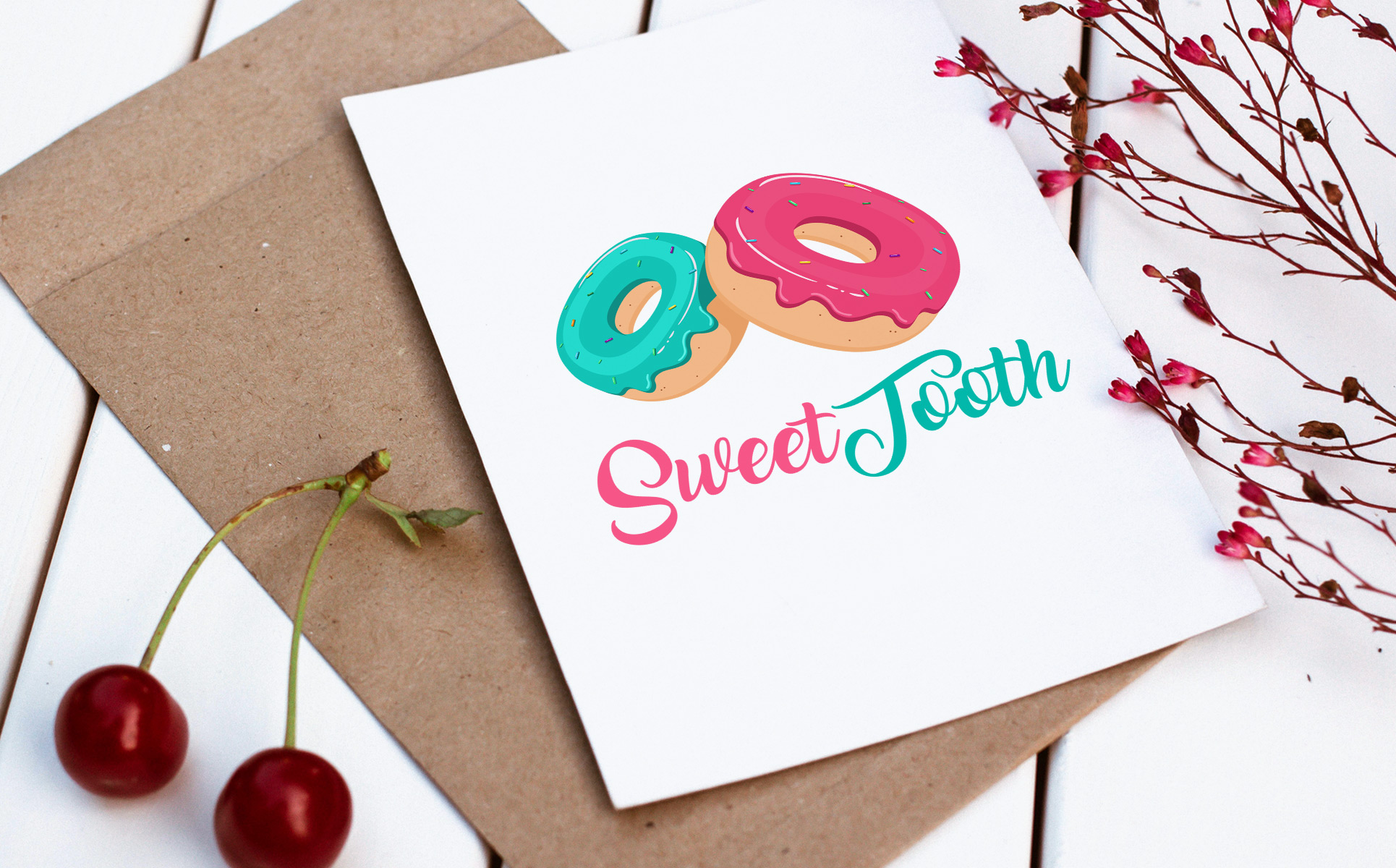 Download SweetTooth - шаблон логотипа магазина сладостей и вкусной выпечки / Sweet Tooth Logo template - Шаблон логотипа на тему графика 