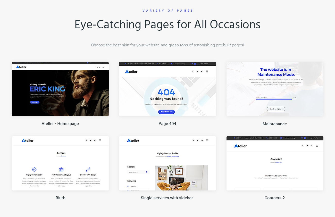 atelier design &amp; photography template wordpress theme