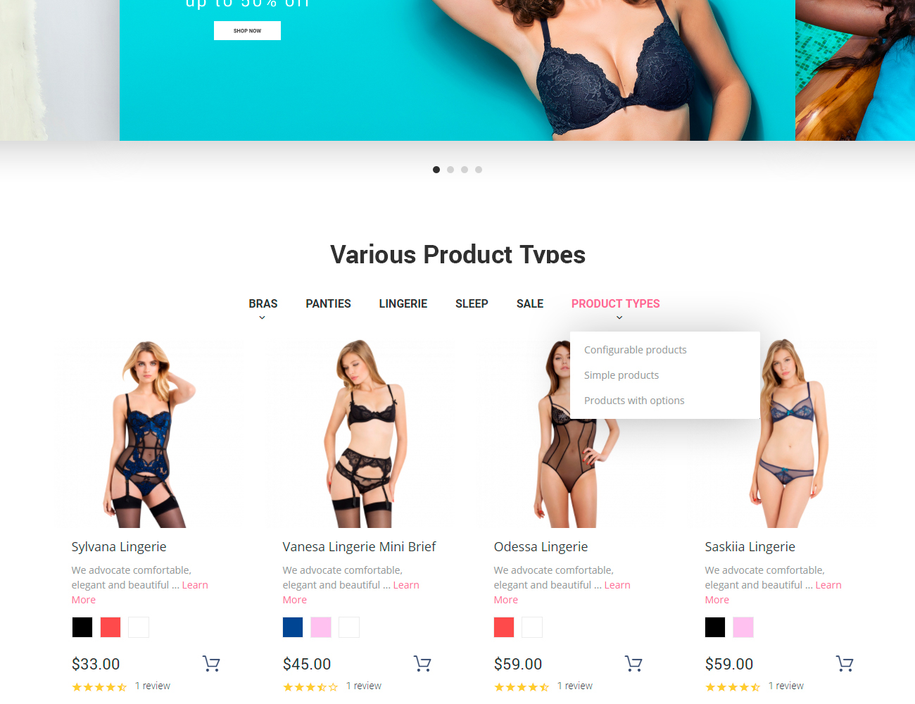 магазин нижнего белья magento theme